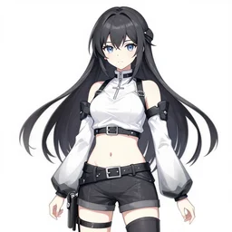 female anime character from Punishing: Gray Raven mobile game 2d digital illustration(5px line width), Netflix promotional anime visual(colored); sharp and high quality, dynamic composition, 8k HD, ranking # 1 on Pixiv