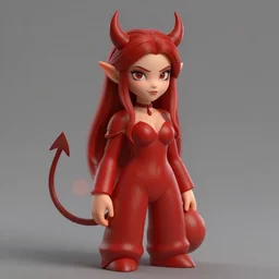 Red Devil Girl, artstation, detailed and realistic