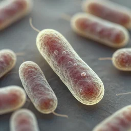 Microscopic photo of E-Coli, detailed