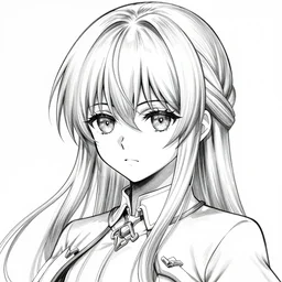 alluring highly detailed manga line art portrait of Albedo from Overlord, very detailed