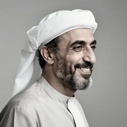 profile picture photo of osama bin laden happily smiling, studio lighting, monochromatic background