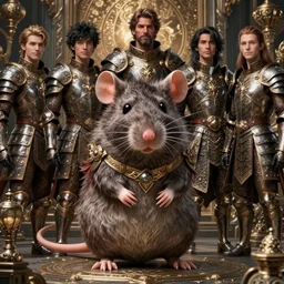 highly detailed rat portrait in intricate and ornate armor, unreal engine, fantasy art by ruan jia, greg rutkowski, loish, rhads, makoto shinkai and lois van baarle, ilya kuvshinov, rossdraws global illumination, radiant light, detailed and intricate environment