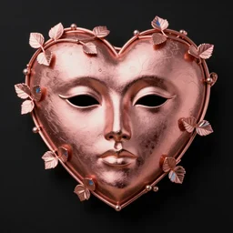 rose gold heart, wrapped in vines, vray, deep black background, machine face, intricate, elegant, highly detailed, vintage photography, prism highlights, cgsociety, smooth, sharp focus, telephoto, depth of field