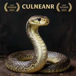 Portrait of an elegant snake, digital art