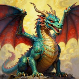 a hyperrealism portrait of a dragon, vibrant color scheme, highly detailed, in the style of romanticism, cinematic, artstation, moebius, greg rutkowski