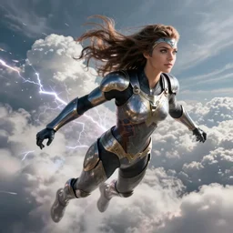 beautiful Kryptonian girl with full armor, full body shot, clouds, hyper realistic, hyper detailed, octane render, cloudpunk, johannes voss, dynamic lightning, sharp focus, flight, volumetric, realistic, 3d render, Realistic Render, Cinematic lighting, Volumetric lighting, atmospheric, cinematic, unreal engine, unreal engine render, octane render, HD, photorealism, hyper realistic, photo, 8K, trending on artstation, concept art