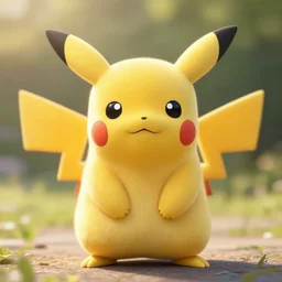 portrait photo of a small happy chunky fluffy real life pokemon looking into the camera, f 1. 4, golden ratio