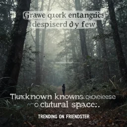 grave quark entropic mist despiserd by few but remembered by none; these unknown knowns nonetheless permeate our cultural space. TRENDING ON FRIENDSTER
