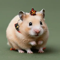 hamster in the soviet military form