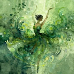💃🌿, lyrical abstraction, artstation, style greg rutkowski