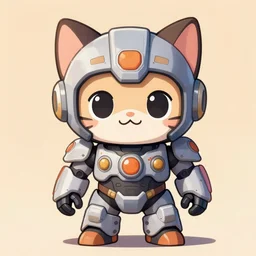 a cute kitten in a mecha suit anime, in style of beeple