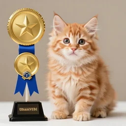 cute fluffy orange tabby kitten, award winning photograph