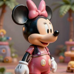 highly detailed closeup, profile portrait of a tin toy minnie mouse, bikini, unreal engine, nicoletta ceccoli, mark ryden, earl norem, lostfish, global illumination, detailed and intricate environment