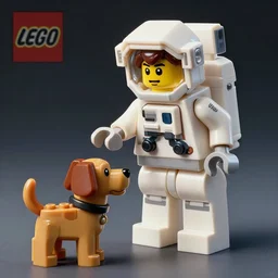 lego astronaut playing with a dog by goro fujita, realism, sharp details, cinematic, highly detailed, digital painting,