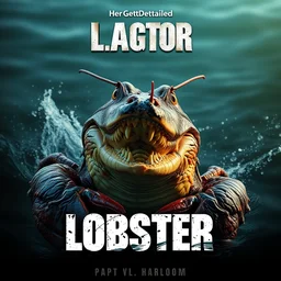 gator lobster movie poster. hyperdetailed photorealism