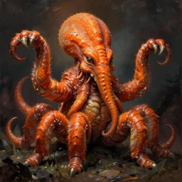 zoological portrait of orange cthulhu by brad rigney