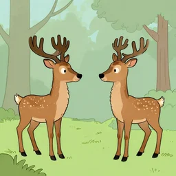 two anthropomorphic deer talking, far side by gary larson