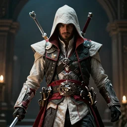 a scene from assassin's creed movie directed by j j abrams, 4 k, cinematic, volumetric lighting,