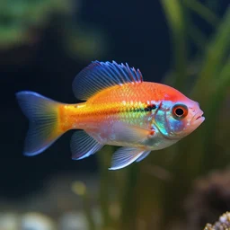 a hyper realistic photo of rainbow fish