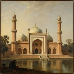 a rembrandt painting of jamia masjid downtown srinagar