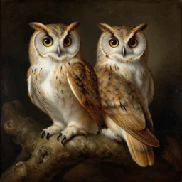 owls, by rococo painting