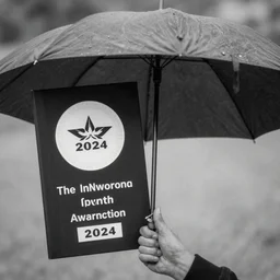 an umbrella, award winning black and white photography