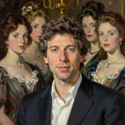 portrait of sam altman, close up shot, soft lighting, warm lights, super detailed, old money clothes, latvian belarusian finnish norwegian swedish glamour models, painting by sargent and leyendecker, studio ghibli, asymmetrical intricate elegant illustration hearthstone, by greg rutkowski by greg tocchini by craig mullins