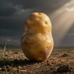 a potato turning into john wayne