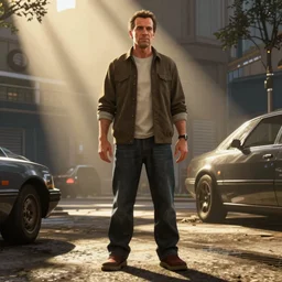 sheldon cooper as a gta protagonist, in game screenshot
