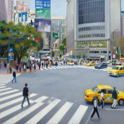 Oil painting of Shibuya Crossing by Leonid Afremov