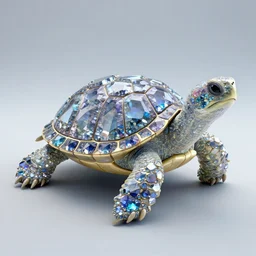 a turtle made of crystal gems, fantasy art, hyperrealistic