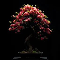 bonzai tree, close up, dark background, studio lighting, 3 3 mm