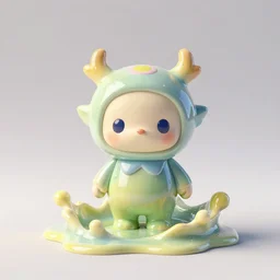 splashy glossy melted ebay product, reaction diffusion, drops, drips, beautiful cute, cute melting miniature resine action figure, High detail photography, 8K, 3d fractals, cute pictoplasma, one simple ceramic tintoy melting plastic, melting, melting swampmonster Figure sculpture, 3d primitives, in a Studio hollow, by pixar, by chris mars, by jason edmiston, cgsociety, houdini, zbrush, artstation, simulation