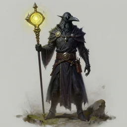 a crow sorcerer, by justin gerard and greg rutkowski, digital art, realistic painting, dnd, dungeons & dragons, character design, trending on artstation