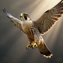 extremely high resolution render of a falcon, unreal engine, octane, god rays, volumetric, raytracing, ambient occlusion
