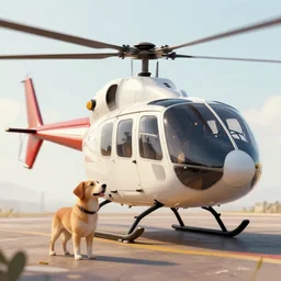 helicopter as a dog, digital art, highly detailed