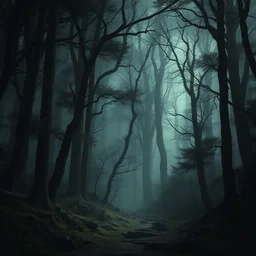 beautiful matte painting of a fantasy dark forest
