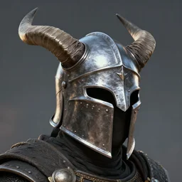realistic skyrim iron helmet with horns, close up, digital art, by greg rutkowski, 4 k