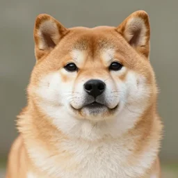 portrait of an overweight shiba inu, male, fursona, furry art