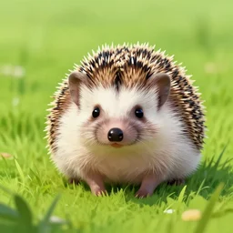 portrait of a cute hedgehog, in the grass, art by artgerm