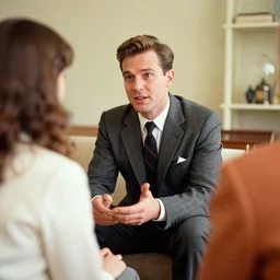 attractive man speaking to girl, 1 9 5 0