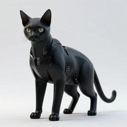 a mecha armor inspired by cats, sleek, black, tech armor, robot, inspired by iron man robot, scifi, elegant, olbivion, sharp, rendered in octane, highly detailed, minimalistic