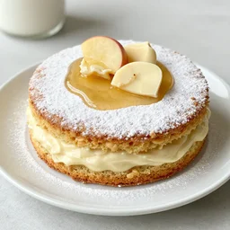 peanut cake with powdered milk, apple-syrup!!!!!!!!!! and white chocolate crisps