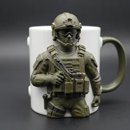 a hand sculpted special forces mug