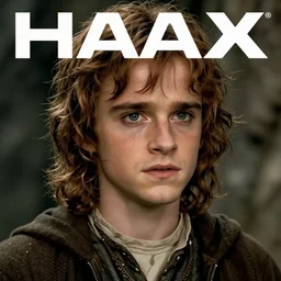 medium shot of emma watson as frodo baggins in the lord of the rings : the fellowship of the ring ( 2 0 0 1 film ), detailed face, movie still frame, promotional image, imax 7 0 mm footage