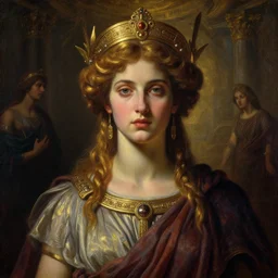 riveting majestic regal proud persephone portrait, ancient greece, mysterious atmospheric lighting, painted, intricate, volumetric lighting, beautiful, rich deep colours masterpiece, golden hour, sharp focus, ultra detailed, by leesha hannigan, ross tran, thierry doizon, kai carpenter, ignacio fernandez rios