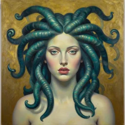 oil portrait medusa by michael whelan and beeple