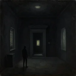 the empire strikes back, sinister and misterious, backrooms, creepypasta, by gustave caillebotte, hyperrealism, oil on canvas, dark colors, night time, masterpiece, detailed