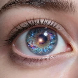 seeing a galaxy inside of an eye, beautiful eye, digital art, trending on artstation