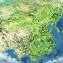 map of a fantasy world with distinct biomes, very high view, highly detailed, smooth, sharp focus, artstation, illustration by makoto shinkai and moebius and jean giraud